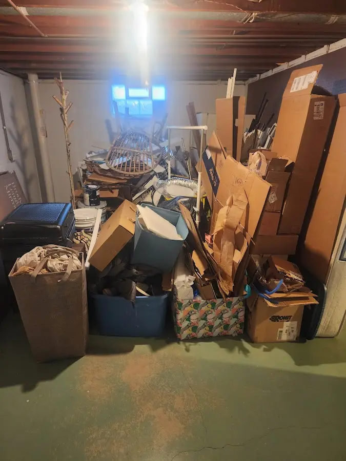 Roll-off dumpster container at job site for Cleanout Dumpster Rental in Hilliard